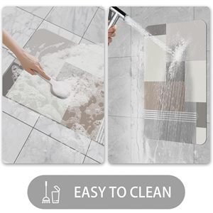 Tapis de sol de salle de bain en microfibre écologique, avec support en caoutchouc naturel durable, antidérapant, accessoire de douche et de <span class=keywords><strong>toilette</strong></span>, absorbant les ondes - Product Image 6