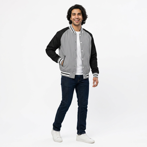 Full Sleeves 2025 High Quality Wholesale Best Design Men Varsity <b>Jacket</b> <b>Slim</b> <b>Fit</b> Print Front Logo 100% Cotton OEM Serviced - Product Image 1