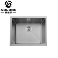 Offre Spéciale fait à la main de haute qualité en acier inoxydable 304 évier à linge à bol unique brossé pour un usage domestique sans robinet