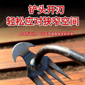 เครื่องมือกำจัดวัชพืชสแตนเลสแบบส้อม สำหรับทำสวนในบ้าน สีดำ - Product Image 5