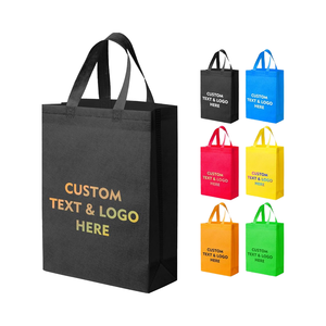 Custom Logo Promotional Tote Bags Bulk for Trade Shows Conference Giveaway Branded Non Woven Marketing Exhibition Gift Bags