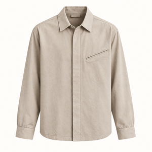 Chemise décontractée à manches longues pour homme, couleur unie, boutonnée, col classique, patte de boutonnage cachée, poche poitrine, style business décontracté, vente en gros - Product Image 1