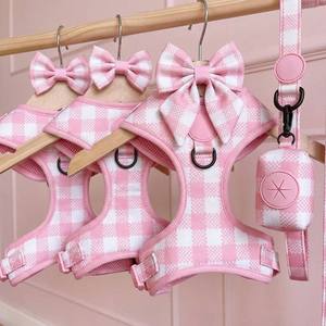 Fashion No Pull No Choke Designer Dog Harnesses Set Custom Pet Poop Bag Holder Adjustable Pet Collar Leash Manufacturers