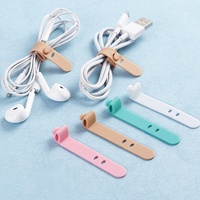 Attache-câble en silicone pour écouteurs, ceinture de rangement, sangle de chargement, enrouleur de câble 2 ou 3 trous