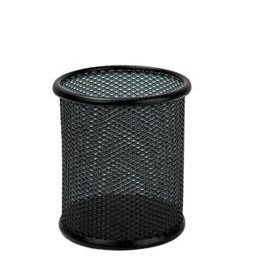 Deli 9172 Porte-stylos en métal maillé rond noir, organisateur de bureau, utilisation pour étudiants - Product Image 1