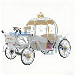 Elegante Carruaje Blanco de Princesa, Carruaje Eléctrico de Cenicienta para Halloween, Carruaje Eléctrico de Calabaza para Bodas y Turismo - Product Image 2