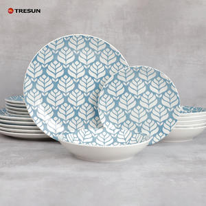 Boîte cadeau en céramique bleu occidental nordique moderne à prix d'usine <span class=keywords><strong>18</strong></span> <span class=keywords><strong>pièces</strong></span> ensemble de vaisselle en <span class=keywords><strong>porcelaine</strong></span> <span class=keywords><strong>service</strong></span> de table pour 6 personnes - Product Image 4