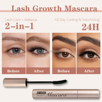 Cils longs et bouclés naturels, mascara liquide imperméable en fibres de soie 4D longue tenue, marque privée
