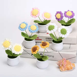 Llavero <span class=keywords><strong>de</strong></span> Girasol Hecho a Mano <span class=keywords><strong>con</strong></span> <span class=keywords><strong>Hilo</strong></span> <span class=keywords><strong>de</strong></span> <span class=keywords><strong>Lana</strong></span>, Flor Artificial Tejida para Graduación, Navidad, Año Nuevo Chino - Product Image 6