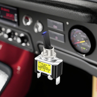 Interruptor de palanca eléctrico de alta resistencia de 12 mm SPST de 3 pines y 12 V para automóvil, RV, camión, con iluminación LED azul, roja y verde, de encendido/apagado, para carreras
