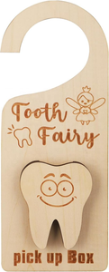 Caja de madera natural para Hada de los dientes, caja redonda de recuerdo de bebé para dientes perdidos, caja de recuerdo de dientes para niños para niño - Product Image 2