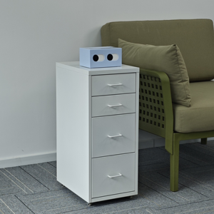Armoire moderne à <span class=keywords><strong>4</strong></span> <span class=keywords><strong>tiroirs</strong></span> avec roulettes, mobilier de bureau en métal pour le rangement à domicile - Product Image 1