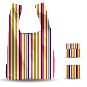 Standard Reusable <b>Folding</b> Long Promotion Eco-Friendly Ripstop Polyester Heat Transfer Printed Cartoon Letter Medium Shopping <b>Bag</b> - Product Image 3
