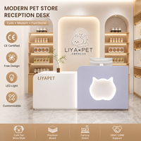 Comptoir de réception LED personnalisé avec oreilles de chat mignonnes, bicolore, pour animalerie, maternelle, salon de beauté