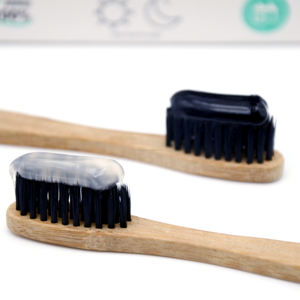 New Set Fluoride Free <strong>Teeth</strong> Whitening <strong>Coconut</strong> White <strong>Paste</strong> Black Charcoal Day and Night Toothpaste - Product Image 6