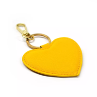 Porte-clés de luxe personnalisé en forme de cœur, logo personnalisé, haute qualité, multicolore, fait main, en cuir véritable pour sac et voiture