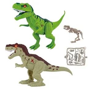 B/O DIY 가벼운 소리를 가진 아이들을위한 작은 전기 걷기 공룡 장난감