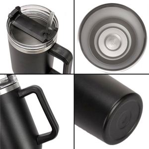 Vaso Térmico de Acero Inoxidable de Gran Capacidad de 40 oz con Logotipo Personalizado, Nuevo Vaso para Helado con Tubo de Succión para Auto, Vaso de 40 oz con Asa - Product Image 2