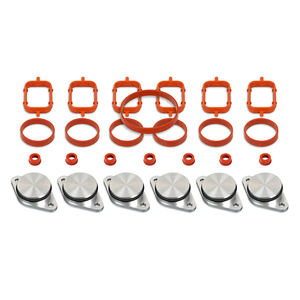 Ensemble de <span class=keywords><strong>6</strong></span> x 22 mm/6x33 mm Conception OEM en aluminium pour <span class=keywords><strong>BMW</strong></span> Plaques de calage des volets à tourbillon avec joint de collecteur d'admission <span class=keywords><strong>6</strong></span> <span class=keywords><strong>cylindres</strong></span> - Product Image 1