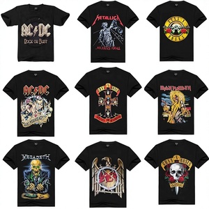 T-shirt a maniche corte Rock Band AC/DC <span class=keywords><strong>Megadeth</strong></span> Guns N' Roses da uomo, girocollo, in cotone, vestibilità ampia, stile minimalista, con scritta Queen - Product Image 2