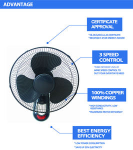 <span class=keywords><strong>Prix</strong></span> bas Ventilateur mural oscillant de 16 pouces Ventilateur mural oscillant à 3 vitesses pour Jordanie Dubaï Afrique - Product Image 4