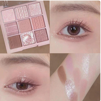 Palette de fards à paupières MUGELEEN en tissu tricoté, 9 nuances, tons terreux mats, orange, marron, scintillants, pailletés, chocolat, maquillage pour les yeux