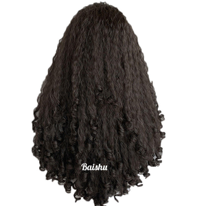 Perruques <span class=keywords><strong>Afro</strong></span> Bouclées Kinky en Promotion pour Femmes, Perruques Bouclées Naturelles Effet Explosion, Cheveux Longs et Ondulés pour Femmes Noires, Perruques Sans Colle - Product Image 5