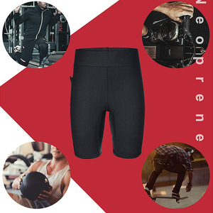 Pantalon de sauna pour hommes, cinq points, noir, élastique, respirant, short de fitness pour la perte de poids et le remodelage corporel - Product Image 2