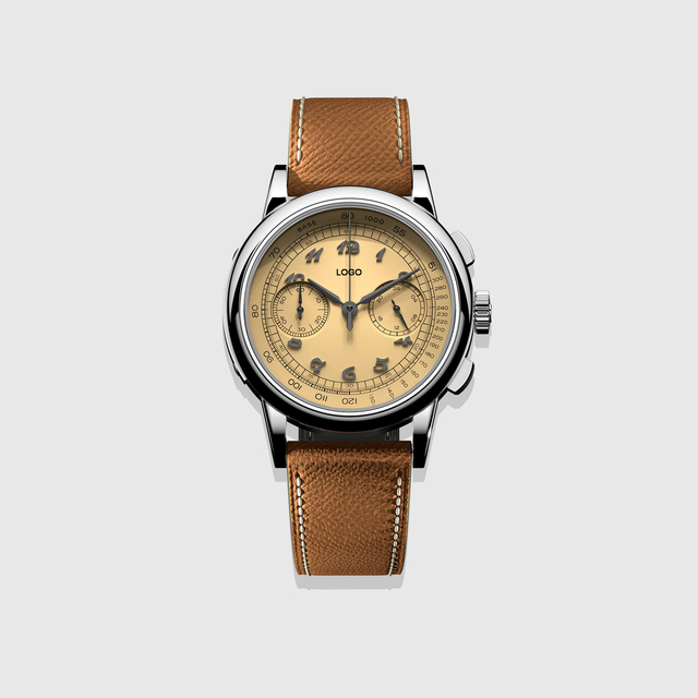 39MM Quartz wrist watches, customized watches with your own brand, powered by VK64 movement with sweeping Second Hand