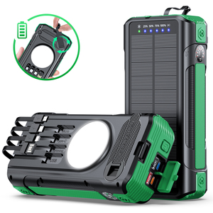 Chargeur solaire à charge rapide 40000mAh pour <span class=keywords><strong>téléphone</strong></span> portable avec manivelle intégrée, 4 câbles, lumière <span class=keywords><strong>SOS</strong></span>, thermomètre - Product Image 5