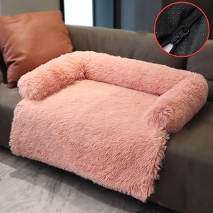 Moderno a la moda sólido cálido felpa mascota perro gato piso Protector clásico extraíble cuadrado cojín cubierta perro cama sofá cartón - Product Image 1