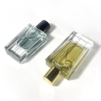 Flacons de parfum en verre de luxe de forme rectangulaire 30 ml/50 ml, personnalisables, emballages vides pour huile d'olive, flacon en verre de luxe unique