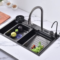 Robinet multifonction 7546SY à cascade pour évier de cuisine, évier en acier inoxydable écologique, lave-vaisselle contemporain
