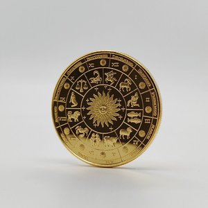 Moneda chapada en oro redonda conmemorativa de doce constelaciones <span class=keywords><strong>con</strong></span> impresión UV diseño religioso Regalo de Cumpleaños recuerdo de fiesta de vacaciones - Product Image 5