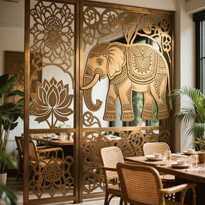 Schermi di separazione in metallo personalizzati professionali in acciaio inox pannello tagliato al <span class=keywords><strong>Laser</strong></span> per la partizione Hall Hall del ristorante - Product Image 1