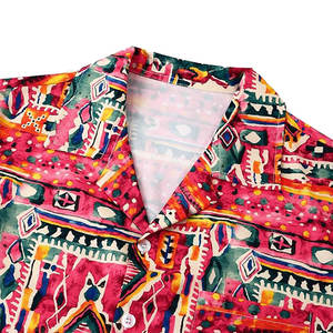 Factory Summer Printed <strong>Funky</strong> Hawaiian Casual Button Down Shirt Beach Shirt Floral Shirt Trendy Loose Hawaiian Retro <strong>Cardigan</strong> Top - Product Image 3