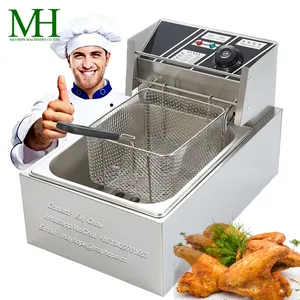 Commercial Fried Chicken French Fries Commercial Electric Deep Fryer Machine Single Tank 6L