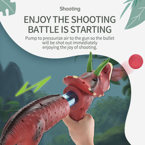 Pistolet à dinosaures à éjection, jouet de tir à dinosaures lumineux avec 10 balles et son rugissant, dinosaure tirant T-Rex pour garçons et filles - Product Image 4