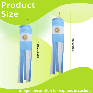 Custom Polyester Argentina <b>Flag</b> WindSock Digital Printed Flying Wind Socks for Yard Garden Porch - Product Image 5