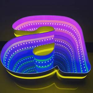 MACCANカスタム3D LED無限鏡文字アクリルネオンサインリモコン付き、ビジネスロゴ、店舗、アート、虹色千層用 - Product Image 5