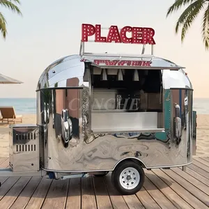 Carrito de Catering para Postres de Chocolate de Acero Inoxidable Estándar Alemán de 3 m, Remolque de Comida Móvil Personalizado para la Calle, Totalmente Equipado - Product Image 1
