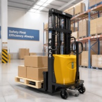 Gerbeur semi-électrique à levage électrique et poussée manuelle pour entrepôt, avec hauteur de levage personnalisable, certifié CE