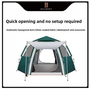 Tente hexagonale de <span class=keywords><strong>camping</strong></span> en plein air, portable, pliable, entièrement automatique, ouverture rapide, imperméable, protection solaire, 190T, 2 personnes - Product Image 5