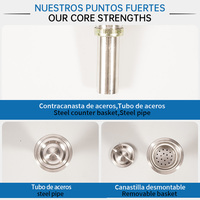 SOLVEX keranjang dapur, pipa penghitung plastik Stainless Steel/Stainless Steel/plastik 3-1/2 "Drainer untuk wastafel