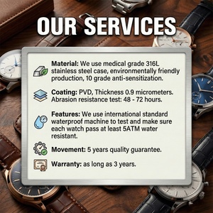 Hot Sale Luxury <b>Men</b> Genuine Leather Wrist <b>Watches</b> 316L Stainless Steel <b>Waterproof</b> <b>Watch</b> - Product Image 5