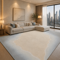 Tapis de luxe sur mesure, tufté à la main, résistant au feu, en laine de Nouvelle-Zélande, avec fil doré et mélange de soie de bambou, pour villa et hôtel de luxe modernes