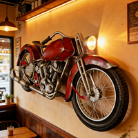Sculpture de moto en métal de luxe moderne, statue de moto vintage créative, décoration murale d'art industriel pour bar et garage