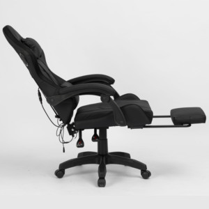 Chaise de jeu RGB avec 7 points de massage, inclinable, pivotante à 360°, pour adultes, design moderne avec haut-parleur Bluetooth - Product Image 5