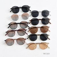 Lunettes de soleil polarisées rondes tendance pour hommes et femmes, lunettes de soleil classiques vintage noires pour la conduite, lunettes de soleil circulaires ovales de créateur rétro, UV400
