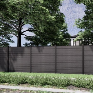 Kit complet de clôture composite moderne en WPC, clôture WPC Gardence de 6' H <span class=keywords><strong>x</strong></span> 6' L, clôture WPC en érable noir - Product Image 6